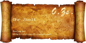 Ohr Zsolt névjegykártya